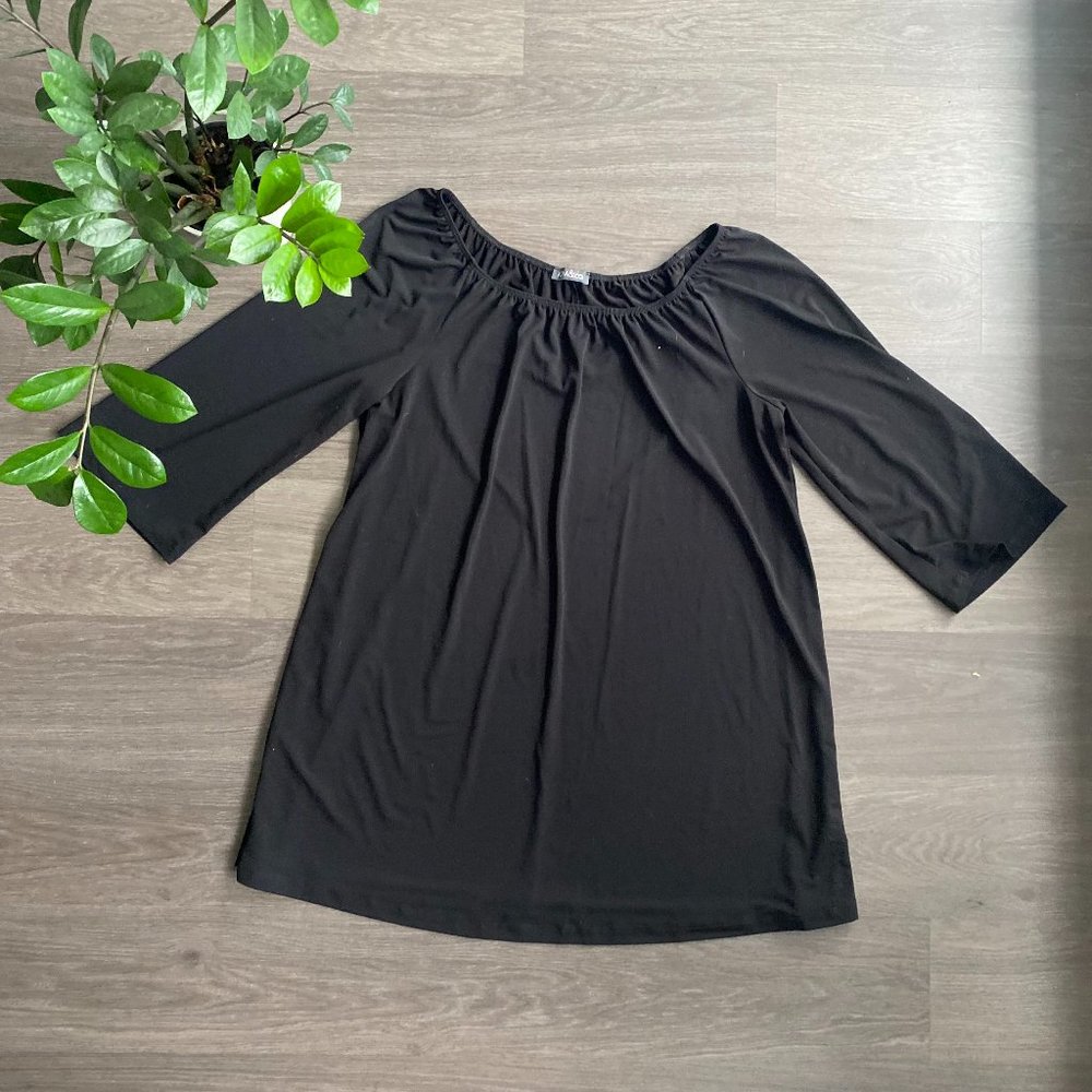 Kim&Co Black 3/4 Sleeve Tunic